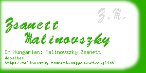 zsanett malinovszky business card